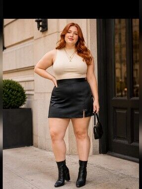 Wild Fable Black Mini Skirt Plus Size 1X